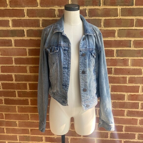 American Eagle Outfitters Jackets & Blazers - American Eagle Distressed Jean Jacket Size XL
